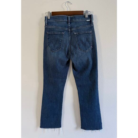 MOTHER The Insider Step Fray Crop Girl Crush Stretch High Rise Jeans size 28 - Picture 3 of 11